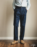 1955IND 2 Pleated Chino Trousers - Indigo