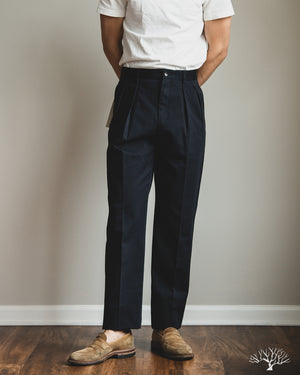 Barnstormer - 1955UC 2 Pleated Chino Trousers - Navy – Withered Fig
