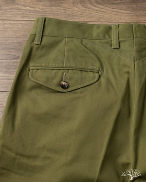 Barnstormer - 1955UC 2 Pleated Chino Trousers - Olive – Withered Fig