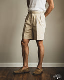 BS-B45S 2 Pleated Classic Shorts - Beige