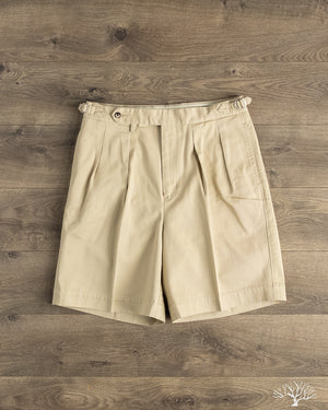 BS-B45S 2 Pleated Classic Shorts - Beige