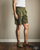 BS-B45S 2 Pleated Classic Shorts - Olive