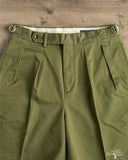 BS-B45S 2 Pleated Classic Shorts - Olive