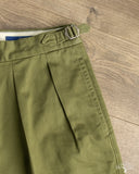 BS-B45S 2 Pleated Classic Shorts - Olive