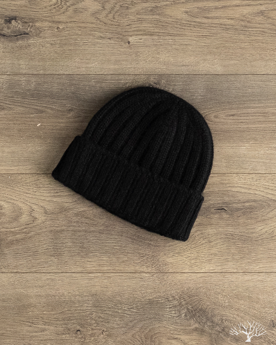 Câbleami - Cashmere 2x2 Rib Watch Cap - Black – Withered Fig