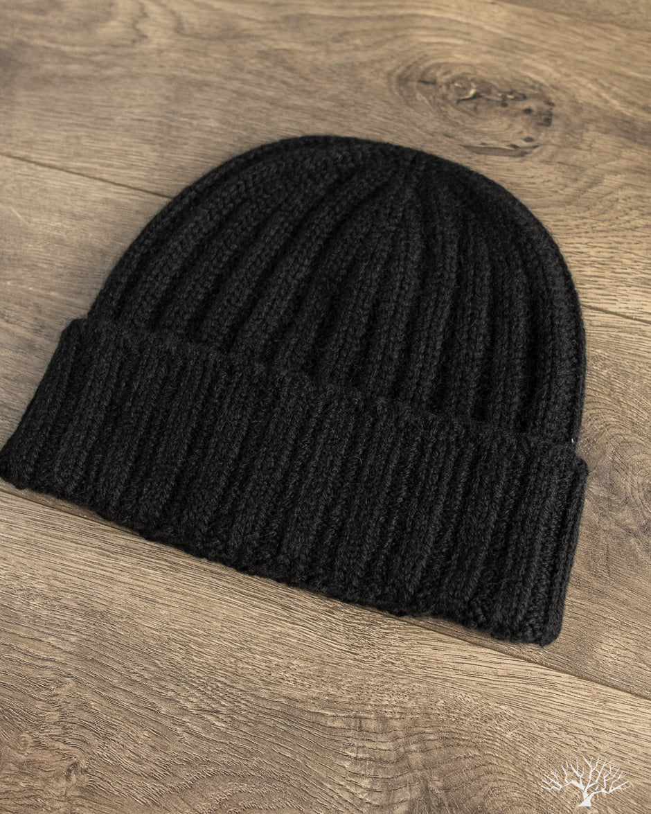 Câbleami - Cashmere 2x2 Rib Watch Cap - Black – Withered Fig