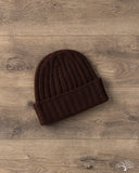 Cableami - Cashmere 2x2 Rib Watch Cap - Brown