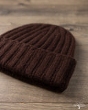 Cableami - Cashmere 2x2 Rib Watch Cap - Brown