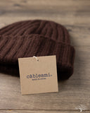 Cableami - Cashmere 2x2 Rib Watch Cap - Brown