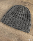 Cableami Cashmere 2x2 Rib Watch Cap - Grey