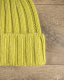 Cableami Cashmere 2x2 Rib Watch Cap - Lime