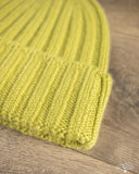 Cableami Cashmere 2x2 Rib Watch Cap - Lime