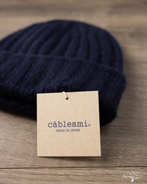 Câbleami - Cashmere 2x2 Rib Watch Cap - Navy – Withered Fig Câbleami - Cashmere 2x2 Rib Watch Cap - Navy – Withered Fig