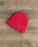 Cableami Cashmere 2x2 Rib Watch Cap - Pink