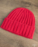 Cableami Cashmere 2x2 Rib Watch Cap - Pink