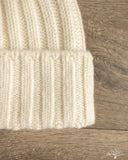 Cableami Cashmere 2x2 Rib Watch Cap - White