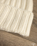 Cableami Cashmere 2x2 Rib Watch Cap - White