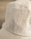 Cableami Linen Herringbone Bucket Hat - Ecru