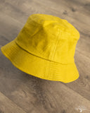 Cableami Linen Herringbone Bucket Hat - Mustard