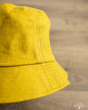 Cableami Linen Herringbone Bucket Hat - Mustard