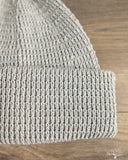 Cableami Linen-Like Finished Cotton Watch Cap - Light Grey