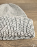 Cableami Linen-Like Finished Cotton Watch Cap - Light Grey