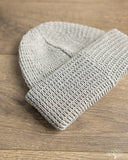 Cableami Linen-Like Finished Cotton Watch Cap - Light Grey