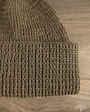 Cableami Linen-Like Finished Cotton Watch Cap - Olive