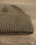 Cableami Linen-Like Finished Cotton Watch Cap - Olive