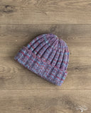 Cableami Space Dyed Yarn 2x2 Rib Watch Cap - Blue
