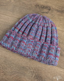 Cableami Space Dyed Yarn 2x2 Rib Watch Cap - Blue
