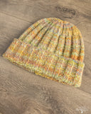 Cableami Space Dyed Yarn 2x2 Rib Watch Cap - Yellow