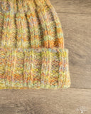 Cableami Space Dyed Yarn 2x2 Rib Watch Cap - Yellow