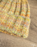 Cableami Space Dyed Yarn 2x2 Rib Watch Cap - Yellow