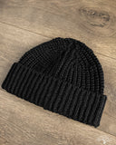 Cableami Wool Short Watch Cap - Black