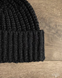 Cableami Wool Short Watch Cap - Black