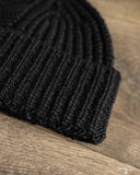 Cableami Wool Short Watch Cap - Black