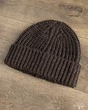 Cableami Wool Short Watch Cap - Brown