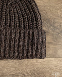Cableami Wool Short Watch Cap - Brown