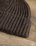 Cableami Wool Short Watch Cap - Brown