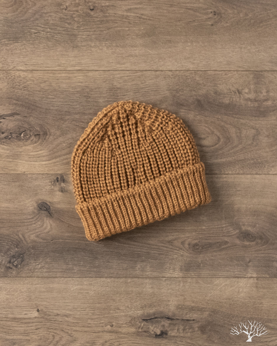 Cableami Wool Short Watch Cap - Camel