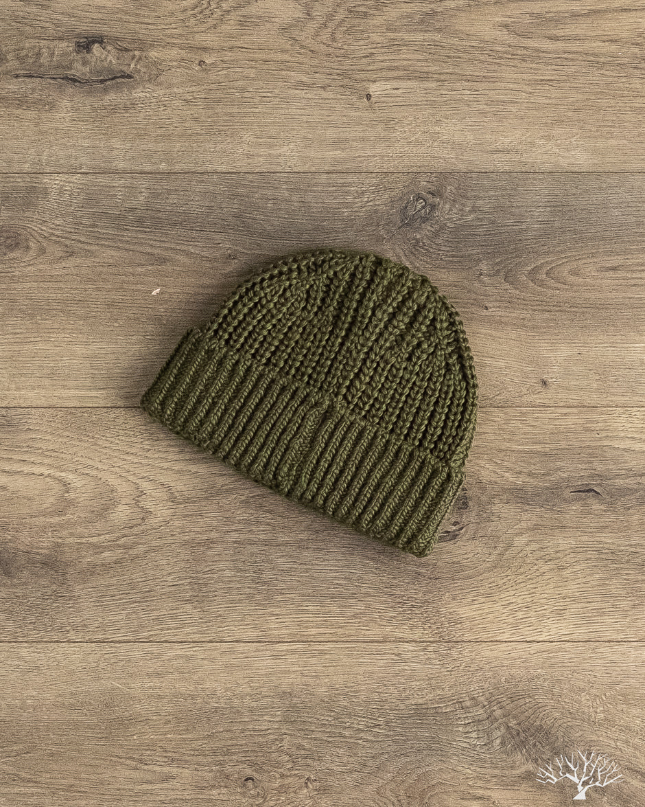 Câbleami - Wool Short Watch Cap - Olive – Withered Fig