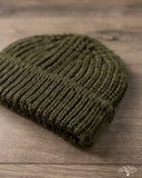 Cableami Wool Short Watch Cap - Olive