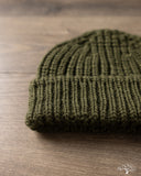Cableami Wool Short Watch Cap - Olive