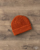 Cableami Wool Short Watch Cap - Orange