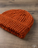Cableami Wool Short Watch Cap - Orange