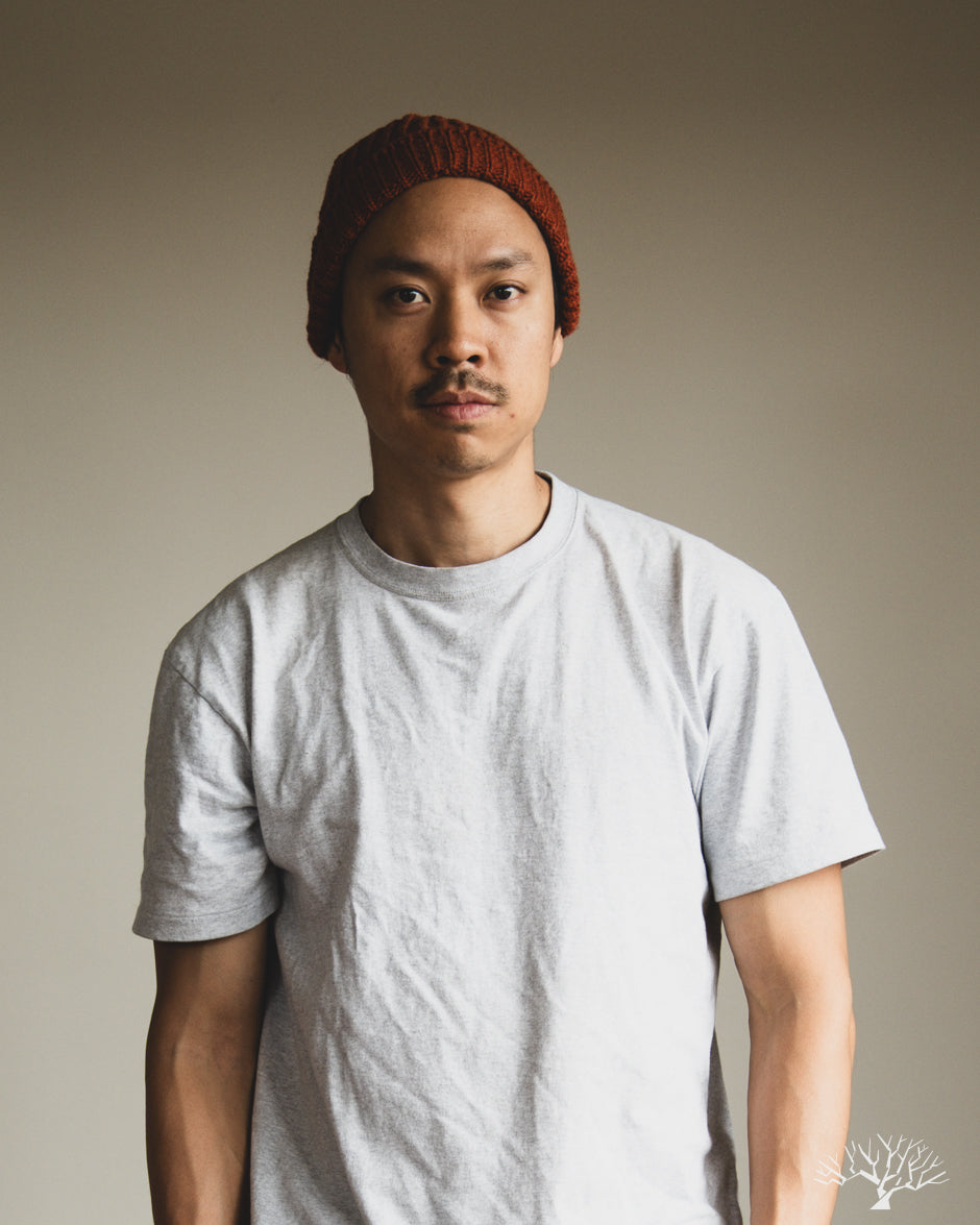 Cableami Wool Short Watch Cap - Orange