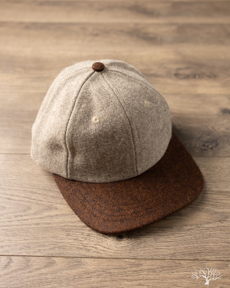 Dehen 1920 Baseball Hat - Oatmeal / Red Oak Melton Wool