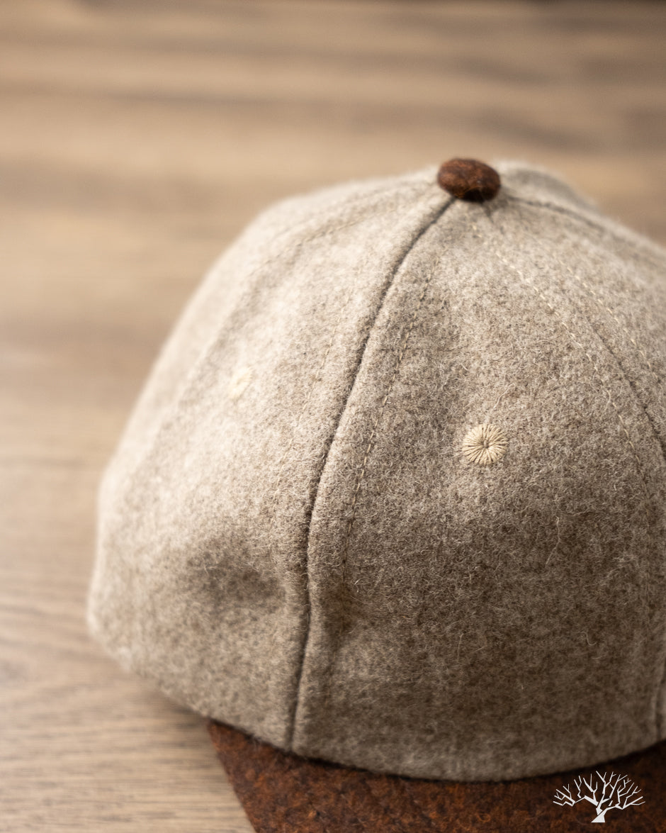 Dehen 1920 Baseball Hat - Oatmeal / Red Oak Melton Wool