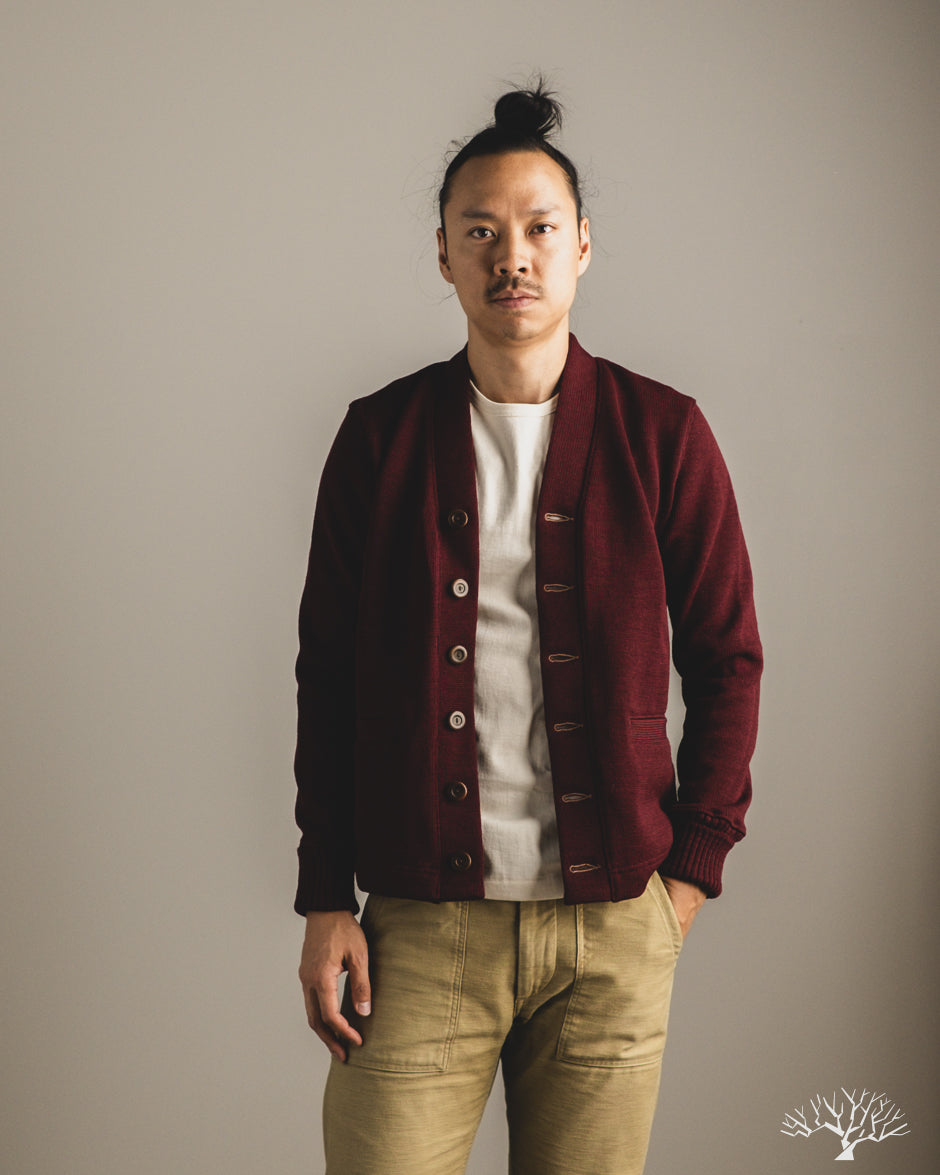 Dehen 1920 Classic Cardigan - Burgundy (Modified)